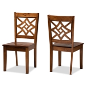 Baxton Studio Nicolette Modern and Contemporary Walnut Brown Finished Wood 2-Piece Dining Chair Set